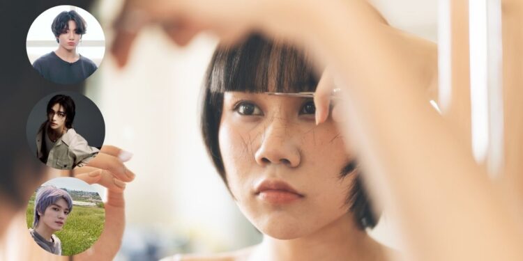 k-pop bangs boy style at home