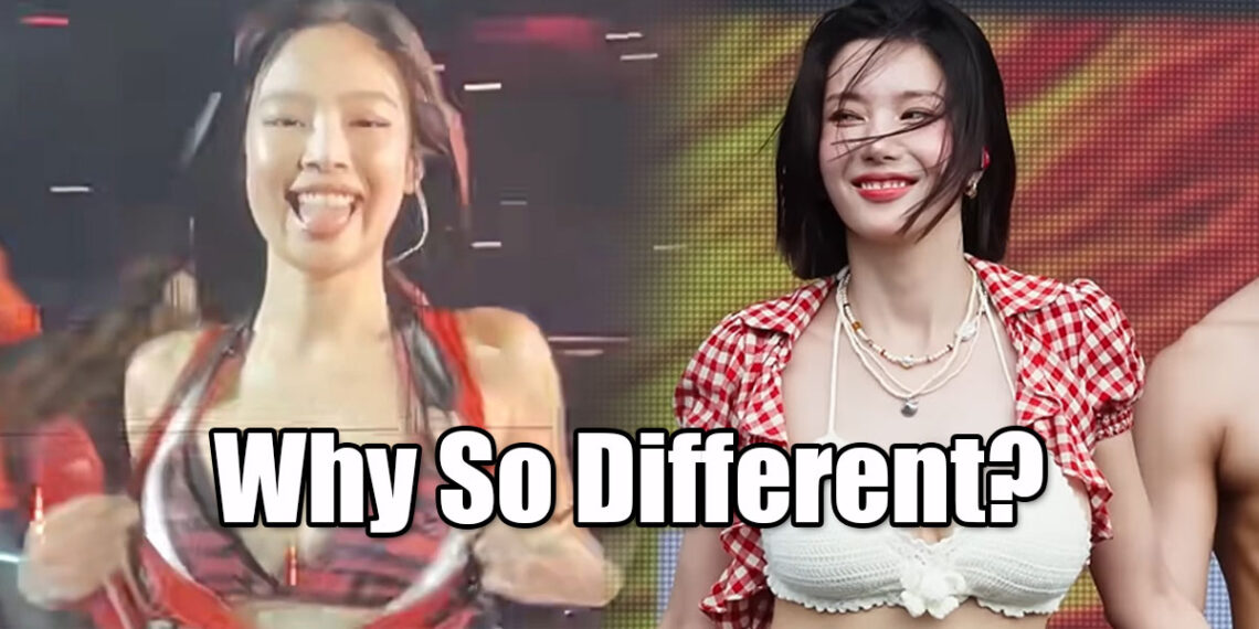 Similar flash from Jennie at BLACKPINK concert and Kwon Eunbi at Waterbomb 2025. | Multiple Sources