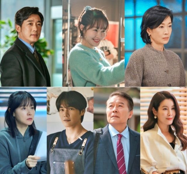 Clockwise from top left: Ahn Jae Wook, Uhm Ji Won, Na Young Hee, Lee Tae Ran, Chun Ho Jin, Kim Young Kwang, and Lee Young Ae | KBS