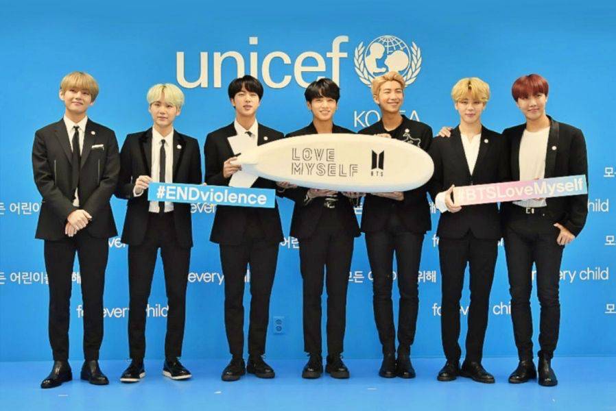 K-pop group BTS "LOVE MYSELF" campaign earned received the Presidential Commendation at the 5th Korea Good Donation Awards | UNICEF