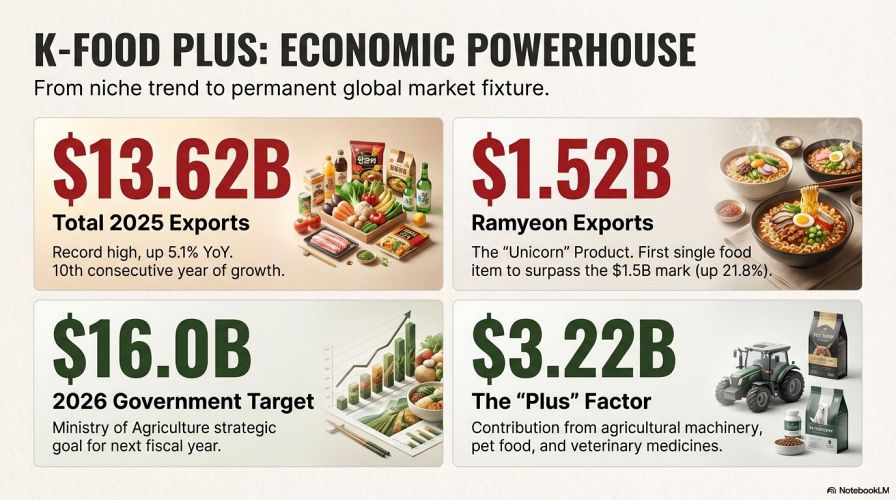 K-Food Plus: Economic powerhouse. From .63B in 2025 to B in 2026.