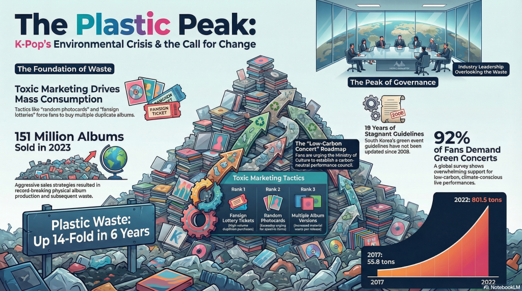 K-pop Plastic Waste Infographic K-pop carbon hunters