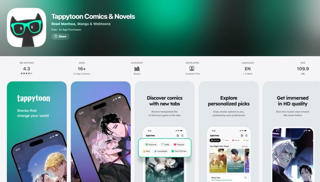 Tappytoon App Screenshot