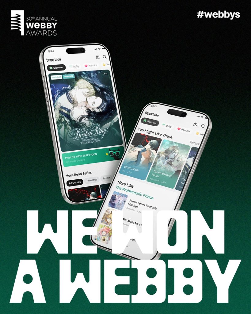 Tappytoon wins Webby People's Award