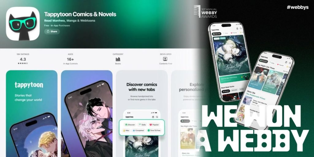 tappytoon wins webby people's voice awards