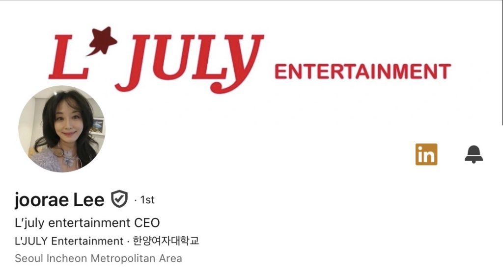 Joorae Lee linkedin L’July entertainment